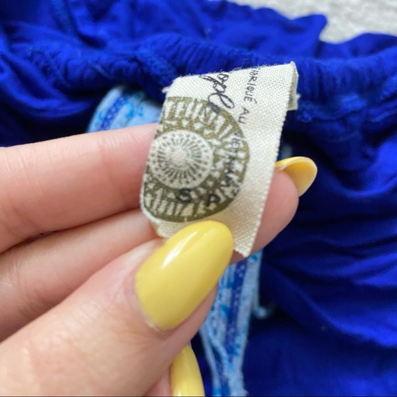 FREE PEOPLE Blue Warrior Halter Tie Top - Picture 10 of 10